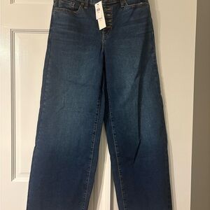 Nwt Banana Republic Wide-Leg Cropped Jeans - Dark Blue size 26/2
